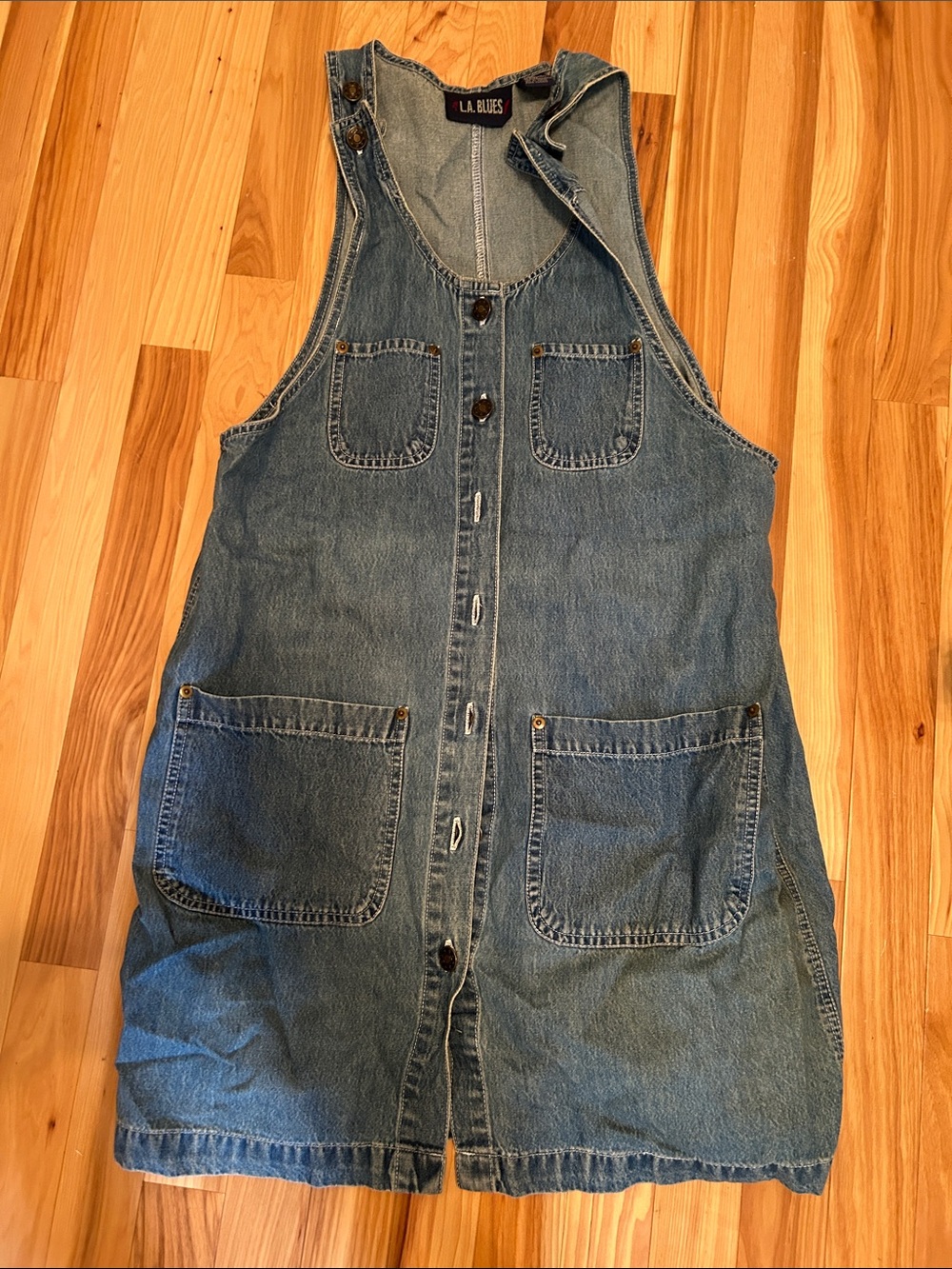 L.A. Blues Denim Asymmetrical Jumper Dress - Blue